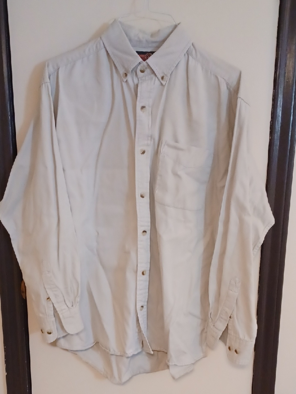 Classic Men's Button-Down Dress Shirt - Light Beige